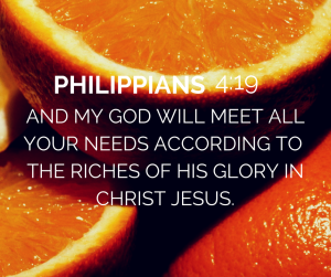 Philippians 4 memory verse | God will meet needs |